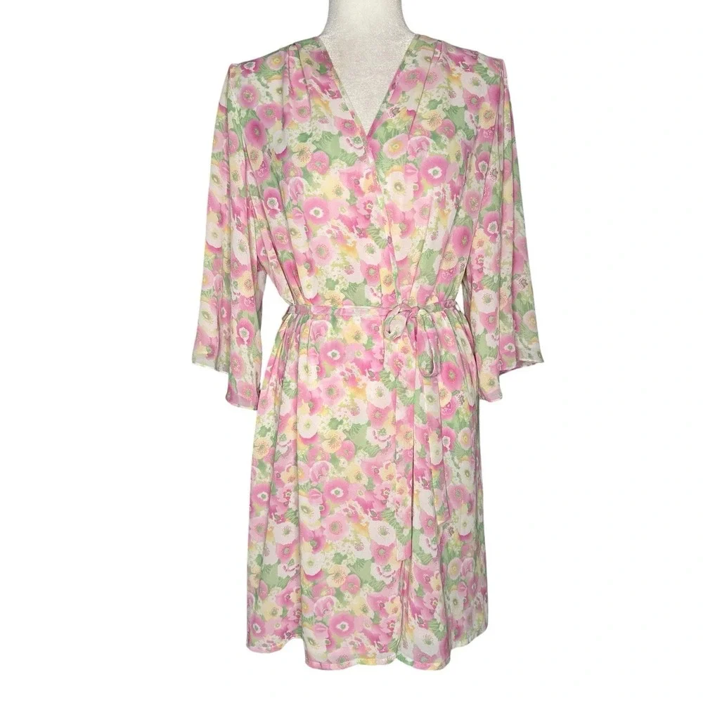 Vintage Oscar de la Renta Pink Label Women's‎ Robe Size M Luxury Classy Romantic